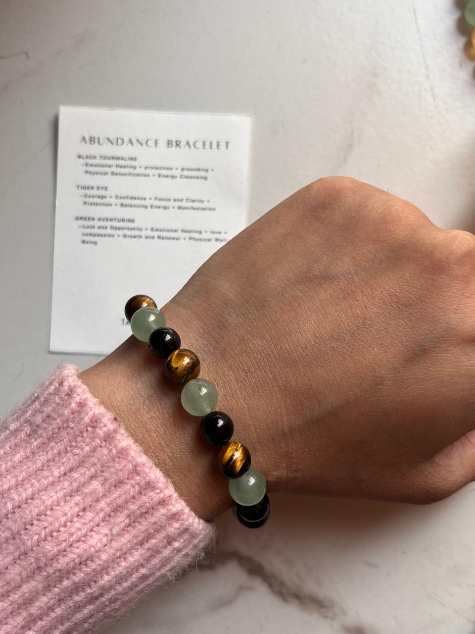 8MM natural crystal bracelet designed to attract abundance