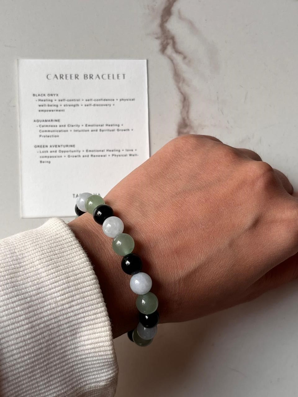 8MM natural crystal bracelet designed to enhance career growth