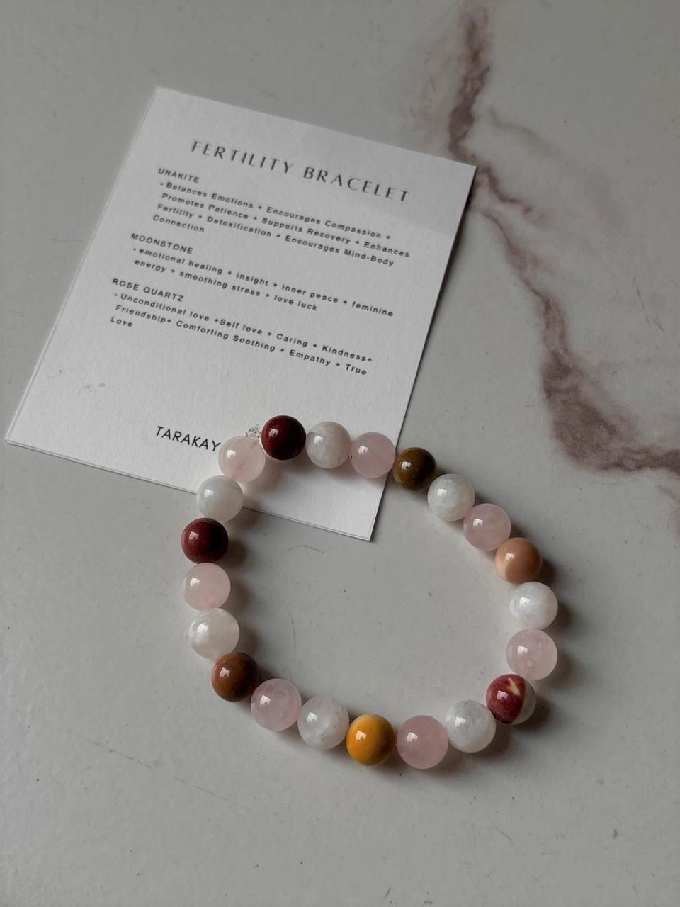 Fertility 8MM crystal bracelet with natural healing properties