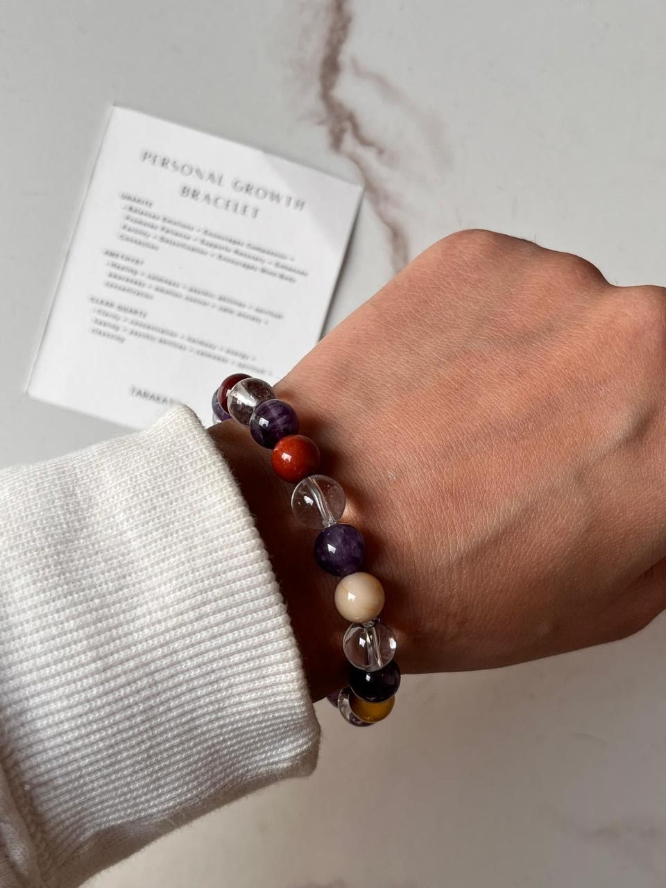 Personal growth 8MM crystal bracelet with natural healing properties