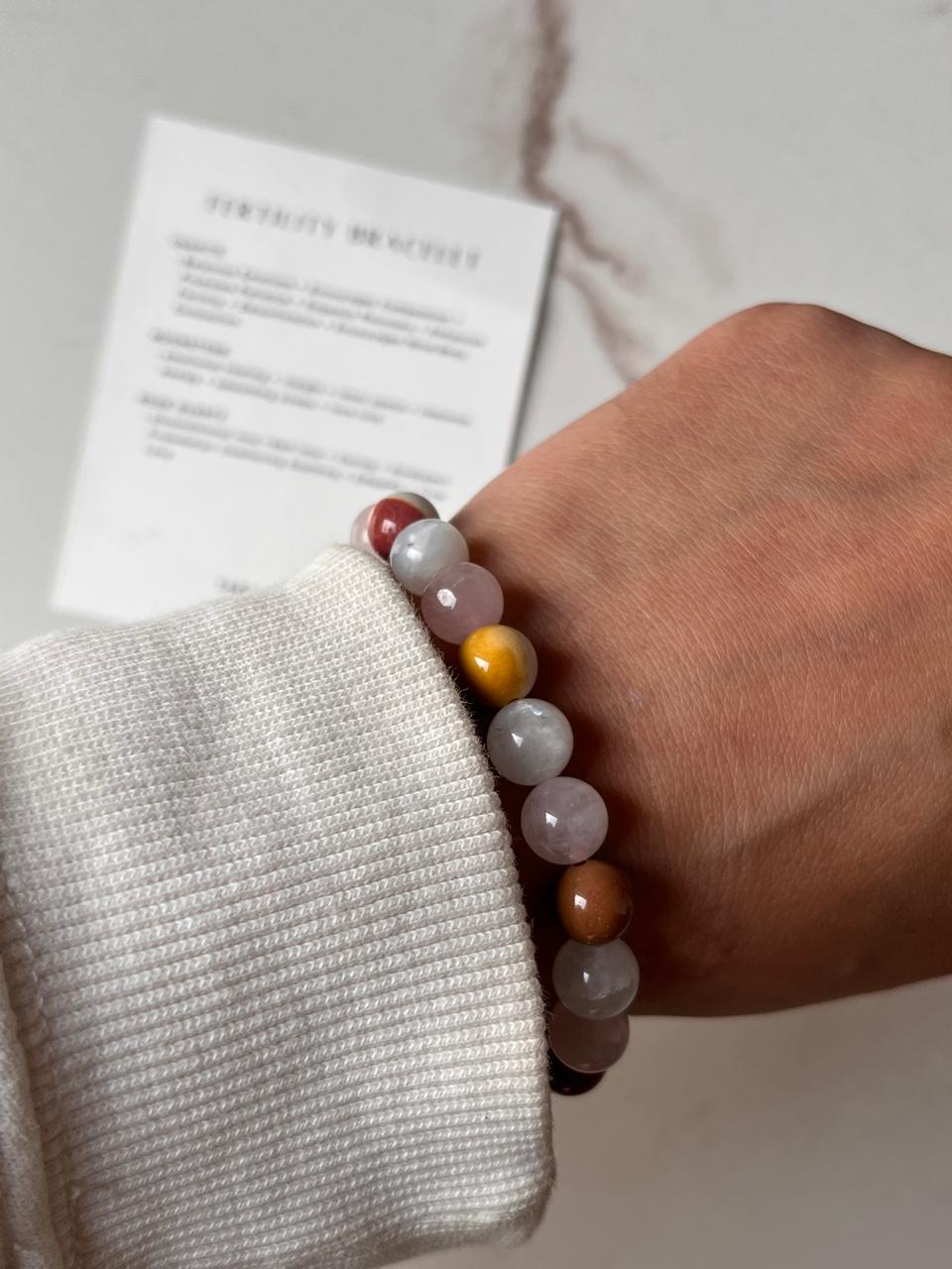 8MM natural crystal bracelet designed to promote fertility