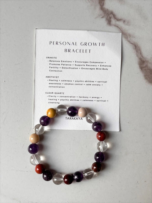 Intention- Personal Growth 8MM natural crystal bracelet for self-improvement