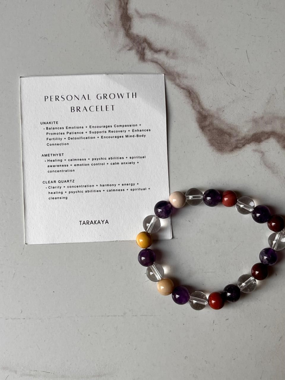 8MM natural crystal bracelet designed to enhance personal growth