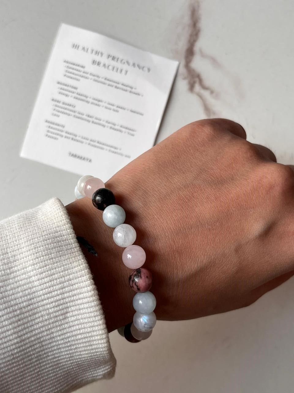 8MM natural crystal bracelet designed for healthy pregnancy support