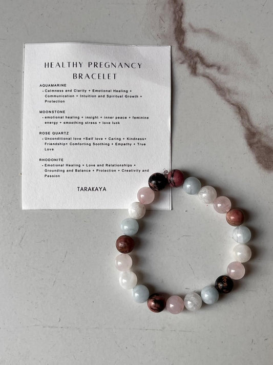 Intention- Healthy Pregnancy 8MM natural crystal bracelet for expectant mothers