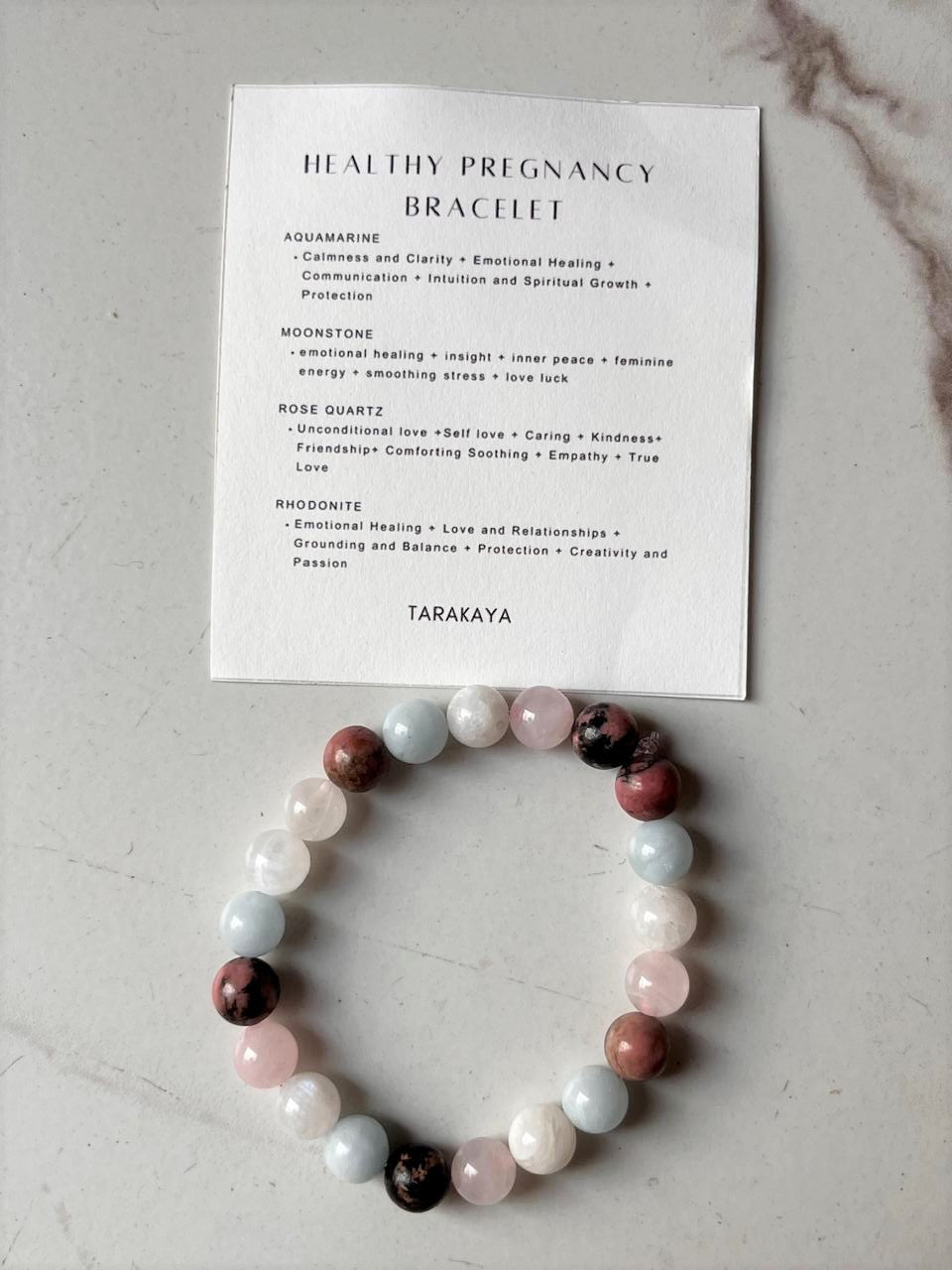 Healthy pregnancy 8MM crystal bracelet with natural healing properties