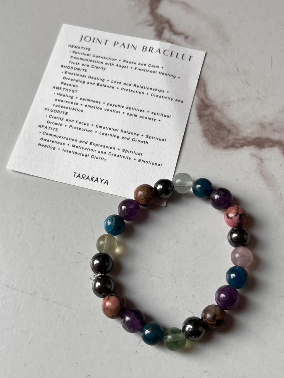 Joint pain relief bracelet with 8MM natural crystal beads