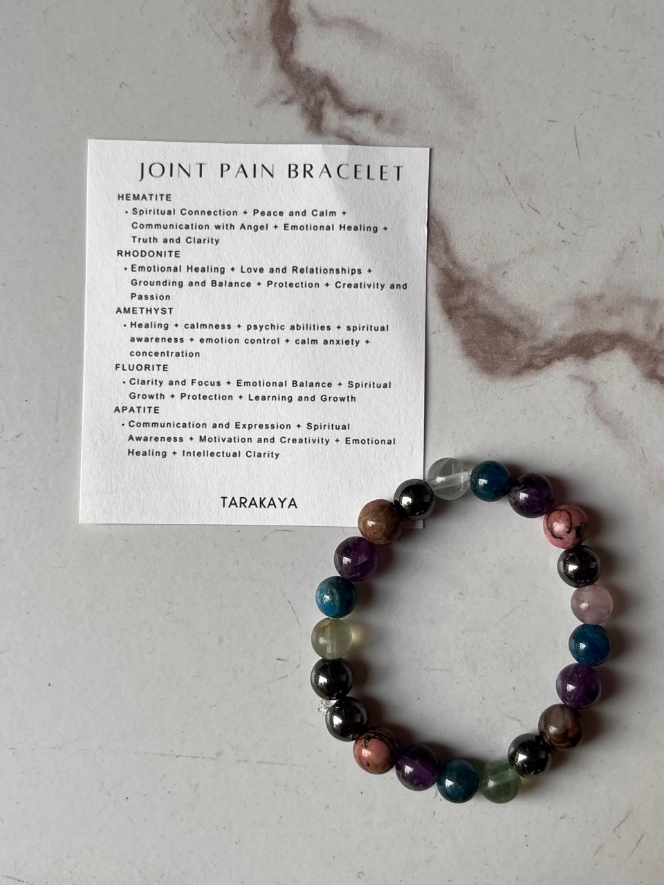 Intention- Joint Pain Relief 8MM natural crystal bracelet for comfort