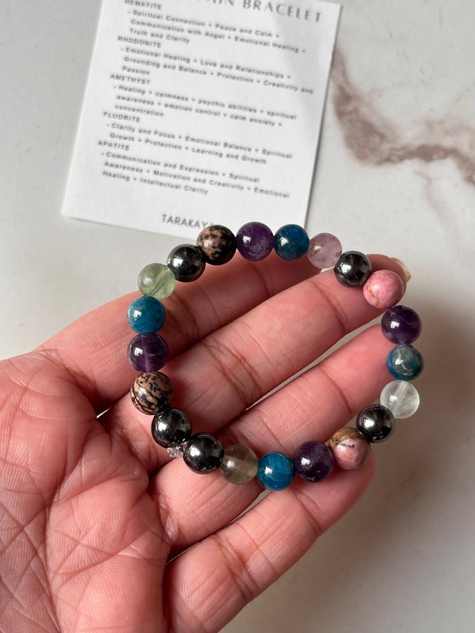 Natural crystal bracelet for joint pain relief with 8MM beads