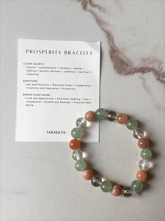 Intention- Prosperity 8MM natural crystal bracelet for abundance