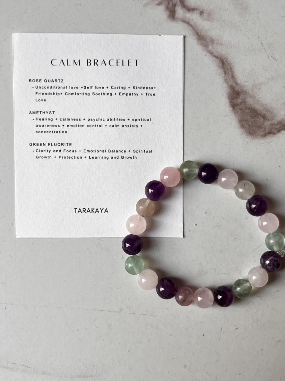 Intention- Calm 8MM natural crystal bracelet for relaxation