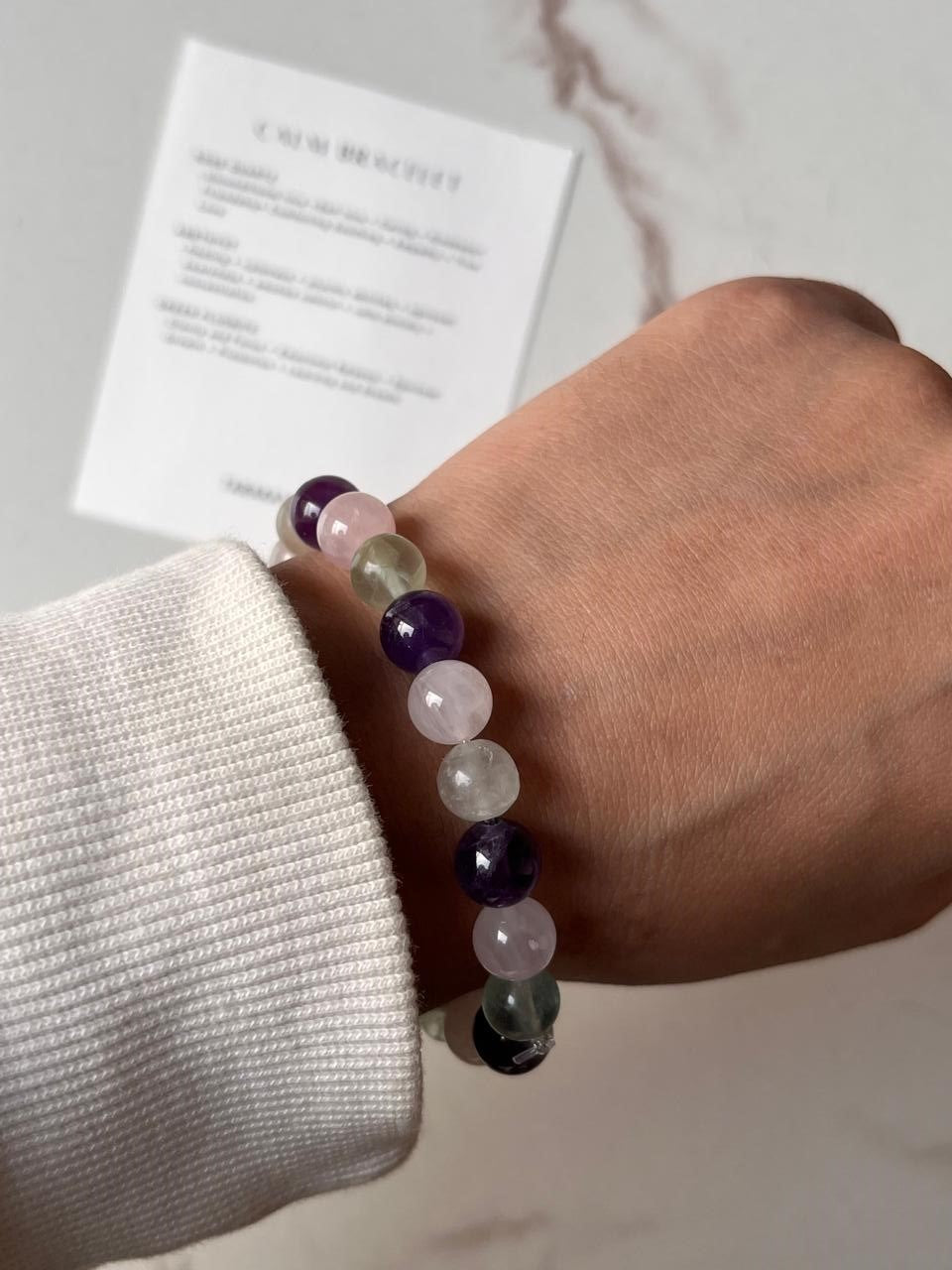 Calming 8MM natural crystal bracelet for mindfulness