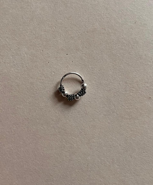 Antique boho design nose ring in 925 sterling silver