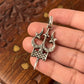 Large Trishul Damru Pendant in 925 Silver for Bold Fashion