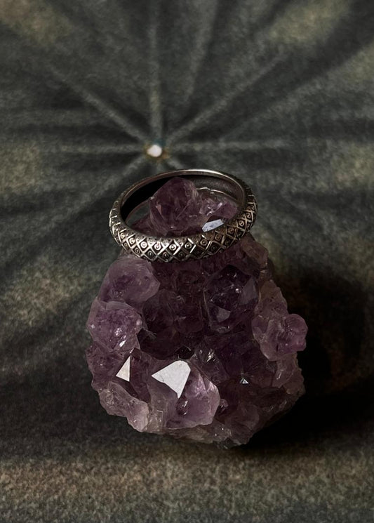 Snake-Inspired 925 sterling silver Aura Band Ring - Bold and Unique