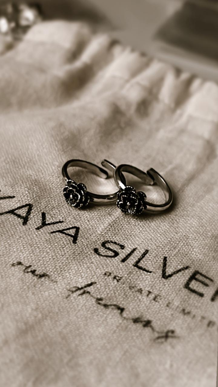 Love Rose Antique 925 Silver Toe Ring for Women
