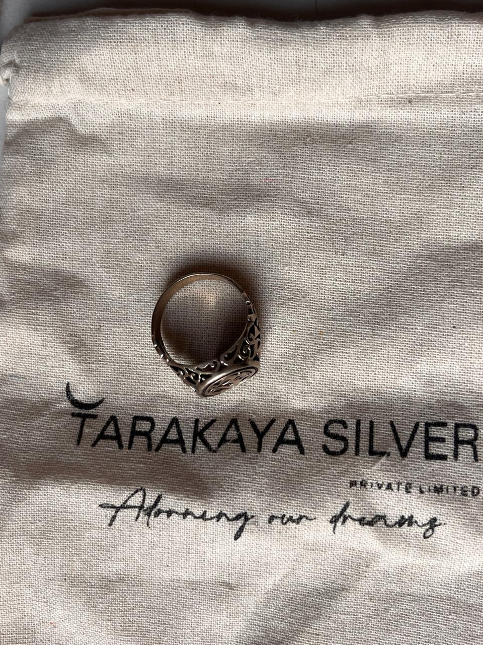 Antique 925 Silver Ring Featuring Om Aum Trishul Symbol