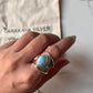 Larimar Oval Boho Ring in 925 Silver with Bold Design
