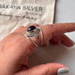 Boho Chic 925 Silver Amethyst Oval Statement Ring