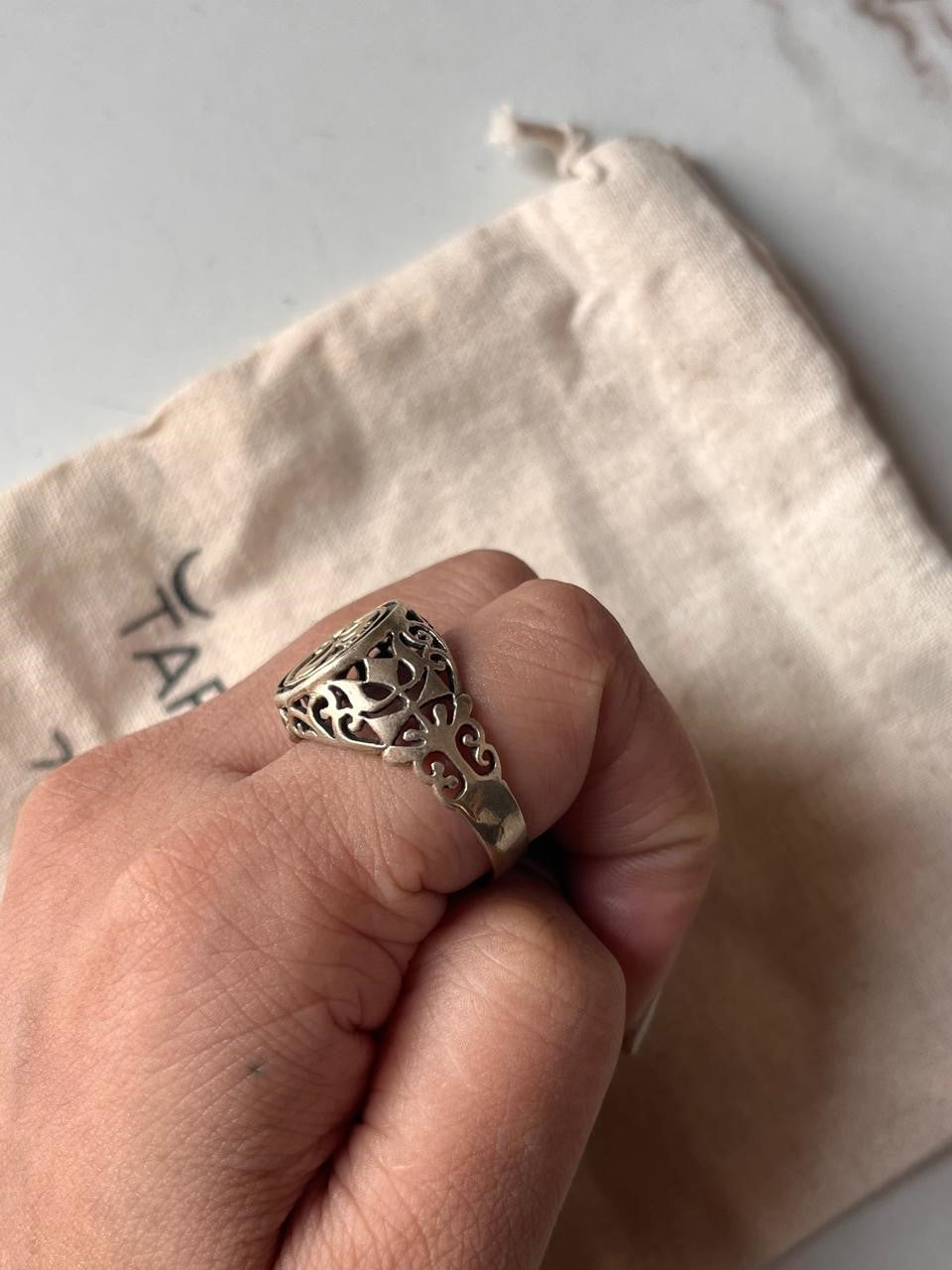 Spiritual Om Aum Trishul 925 Silver Ring with Antique Finish