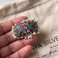 Elegant Antique 925 Silver Ring with Turquoise Kundan and Pearls
