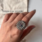 Mandala Flower Kundan Ring in 925 Silver with Antique Design