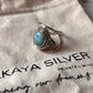 Elegant Larimar Oval 925 Silver Boho Ring for Women