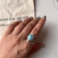 Larimar Oval Boho Statement 925 Silver Ring