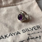 925 Silver Amethyst Oval Ring with Boho Statement Style