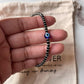 Protective Evil Eye Nazariya Anklet with Black Beads 925 Silver