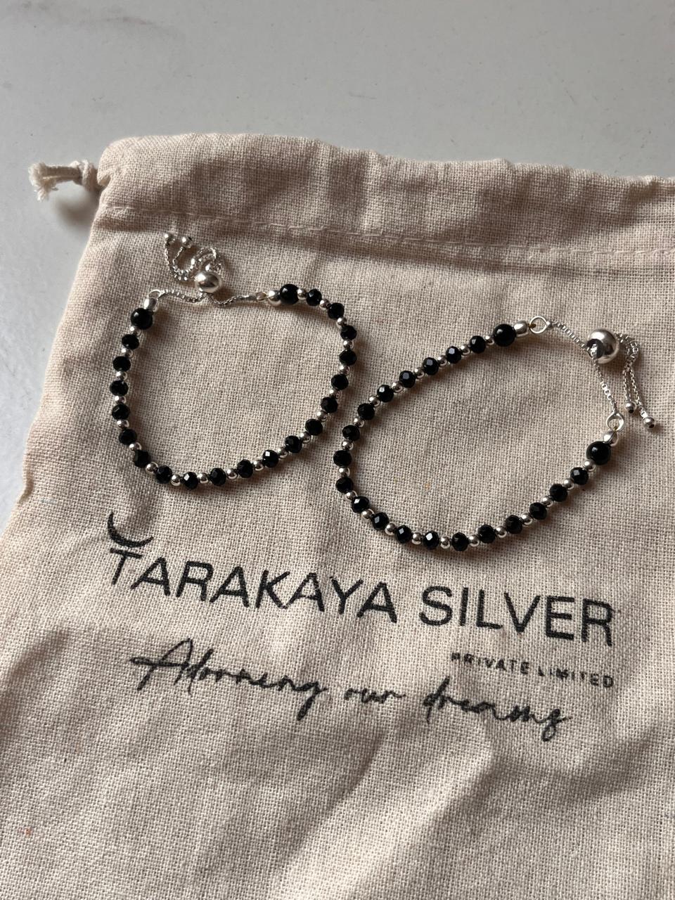 Kids Nazariya with Black Beads and Adjustable 925 Silver Band