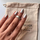 Elegant Antique Double Rawa V 925 Sterling Silver Ring for Mid or Little Finger