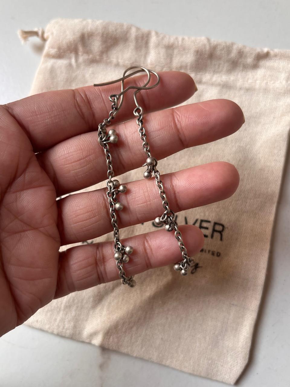 925 Silver Antique Ghungroo Earrings with Elegant Detailing