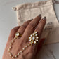 Handcrafted Gold Plated Silver Ring with Kundan Polki and Fresh Water Pearls
