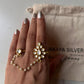 Luxury Gold Plated Kundan Polki Silver Ring with Fresh Water Pearl Detail
