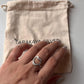 Handcrafted White CZ Heart Adjustable Ring in 925 Silver