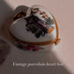 Elegant Vintage Mini Heart Box in Porcelain