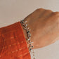 Handmade Silver Bracelet with Multi Tourmaline Stones for Women