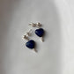 Beautiful Lapis Lazuli Heart Stud Earrings in 925 Silver