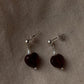 Handmade Garnet Heart Stud Earrings with Pearl and Crystal