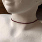 Handmade Garnet Round Faceted Necklace with 2MM Crystals