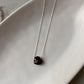 Garnet and Silver Heart Necklace - Romantic Jewelry