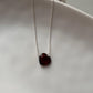 Elegant Heart-Shaped Garnet Necklace in 925 Silver