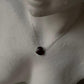 925 Silver Necklace with Heart-Shaped Garnet Gemstone