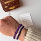 Stylish Amethyst, Rose Quartz, and Lapis bracelet for inner calm and emotional healing