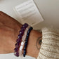 Inner peace combo bracelet featuring Amethyst Diamond Cut 8mm, Rose Quartz Rectangle 8mm, and Lapis 4mm