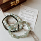 Natural crystal bracelet for luck and finance with Aquamarine, Green Aventurine Heart, and Pyrite