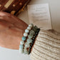 Aquamarine, Green Aventurine Heart, and Pyrite 4mm crystal bracelet for abundance and good fortune