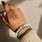 Combo Luck and Finance bracelet with Aquamarine 8mm, Green Aventurine Heart, and Pyrite 4mm
