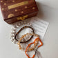 Combo bracelet with Clear Quartz Diamond Cut, Citrine, Tiger Eye, and Carnelian 4mm beads for uplifting energy